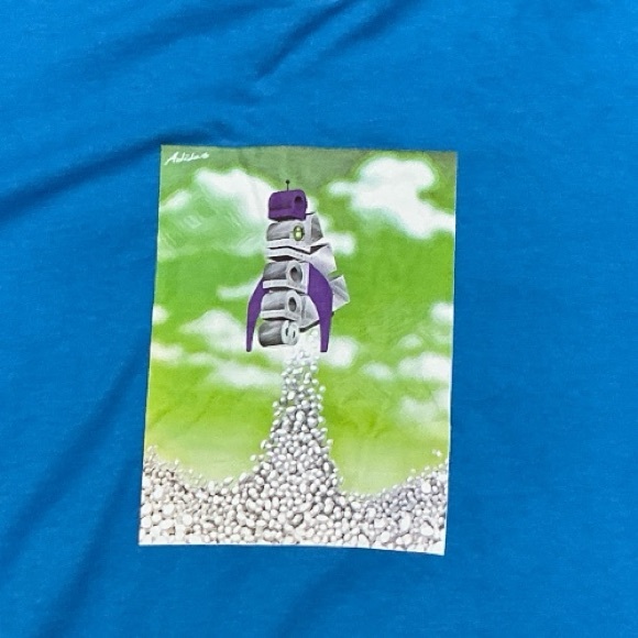 adidas - NWT - Vibrant Blue Boost Rocket Graphic Tee - Picture 4 of 5